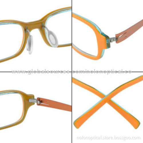 Children's Orange Computer Eyeglasses with Layer Acetate